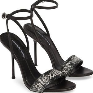 Alexander Wang Jane Crystal Logo Sandals
